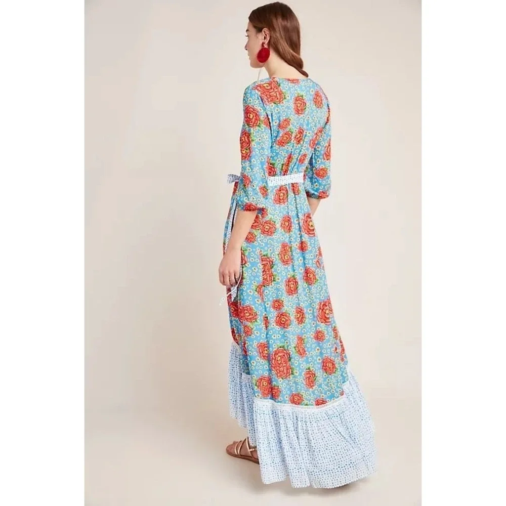 011- Farm Rio Ruffle Wrap Dress - Picture 2 of 4